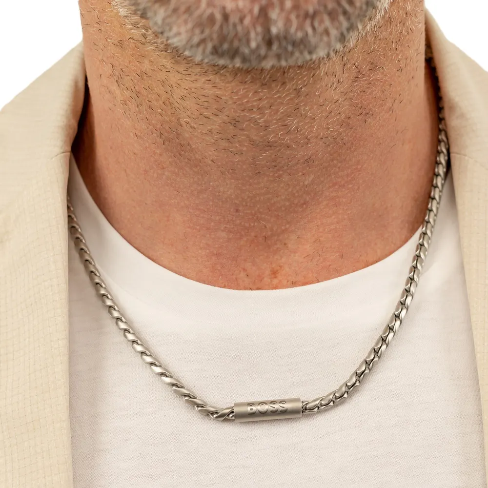 BOSS Gents BOSS Doran Stainless Steel Chain Link Necklace detail 3