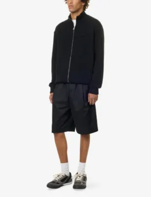 GIVENCHY Zip-Up Wool and Cashmere-Blend Cardigan in BLACK, additional product view 2
