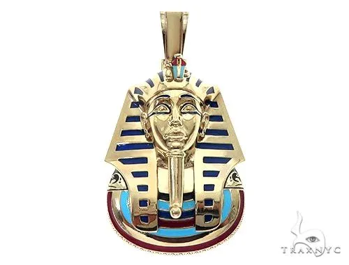 RINA - For Him FACTORY 14K Yellow Gold Custom Pharaoh King Tut Pendant 65458 in Rose Gold – Pendant