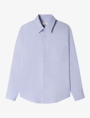 SANDRO Oversized Long-Sleeve Stretch Cotton-Blend Shirt
