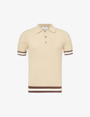 CHE Quinn stripe-trimmed cotton-knit polo shirt