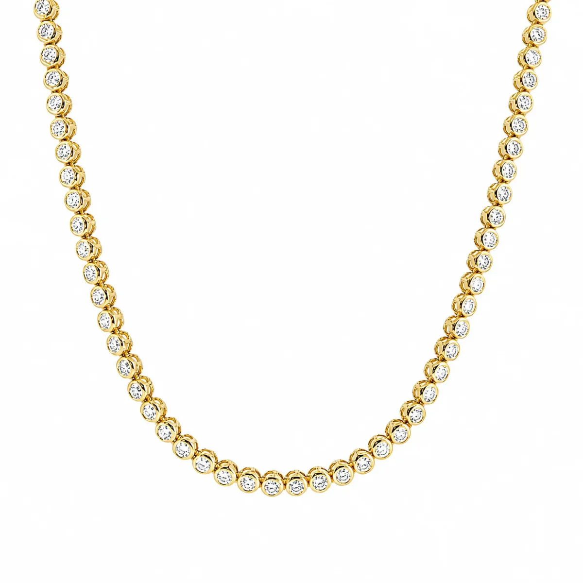RINA - For Him FACTORY Bezel Diamond Chain 28 Inches 5mm 34969 in Yellow Gold – Chain