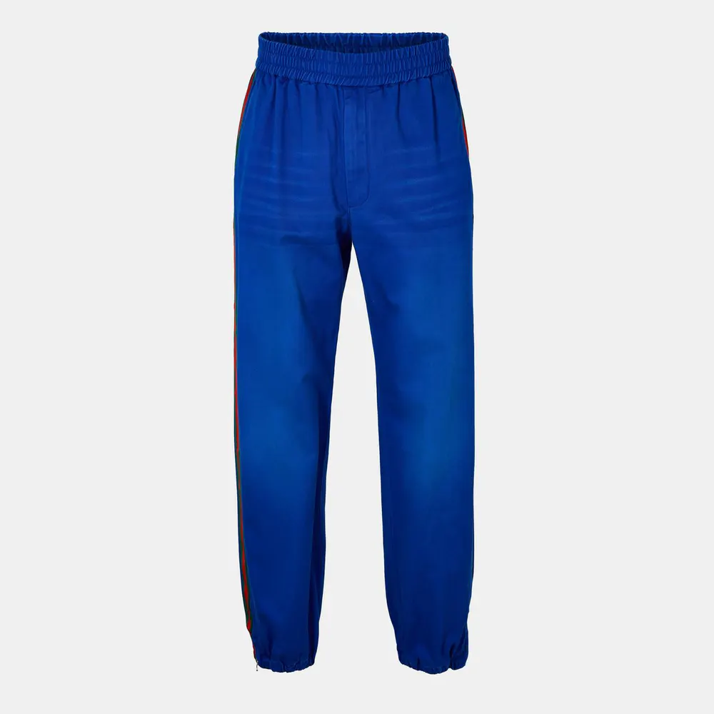 Gucci Men's Tapered Elasticated Cuff Closed Hem Woven Tracksuit Joggers
