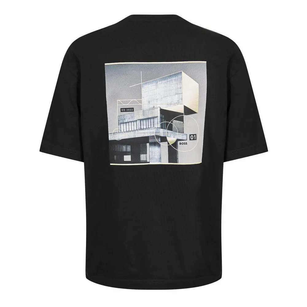 Boss BOSS ORANGE Cotton-jersey T-shirt with Printed Brutalism Artwork detail 2