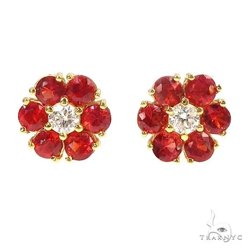 PIA - For Him GEMSTONES Lover's Petal Sapphire Diamond Flower Earrings Large 66900 in Rose – Earrings