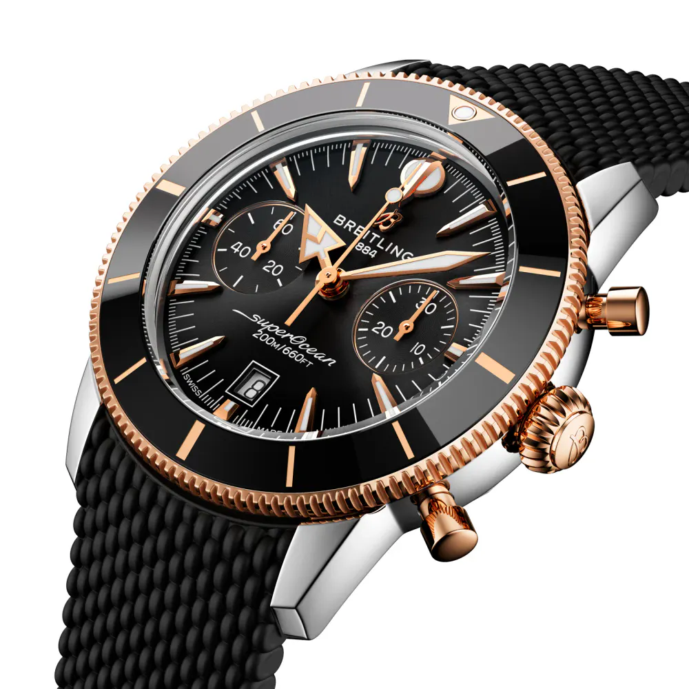 Breitling Superocean Heritage B01 Chronograph 42mm Mens Watch Black Rubber in Black, additional product view 3