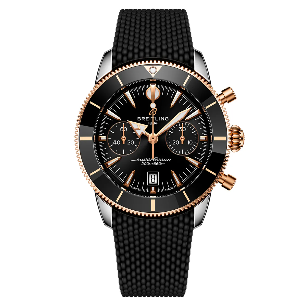 Breitling Superocean Heritage B01 Chronograph 42mm Mens Watch Black Rubber