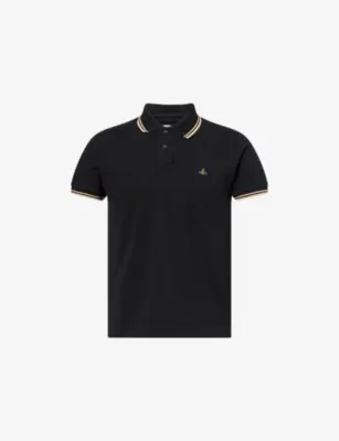 VIVIENNE WESTWOOD Classic-Collar Knitted Cotton Polo T-Shirt