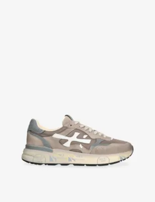 PREMIATA Mick Suede and Woven Trainers - EUR 41 / 7 UK MEN in TAUPE COMB – Mens | Trainers | Lace up trainers