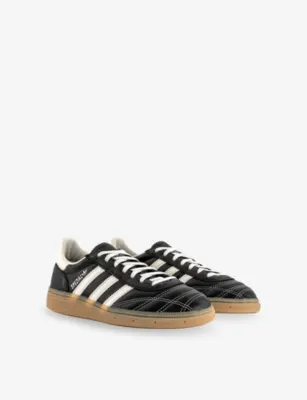 ADIDAS Handball Spezial Quilted Leather Low-Top Trainers - EUR 44.5 / 10.5 UK MEN in BLACK OFF WHITE, additional product view 3