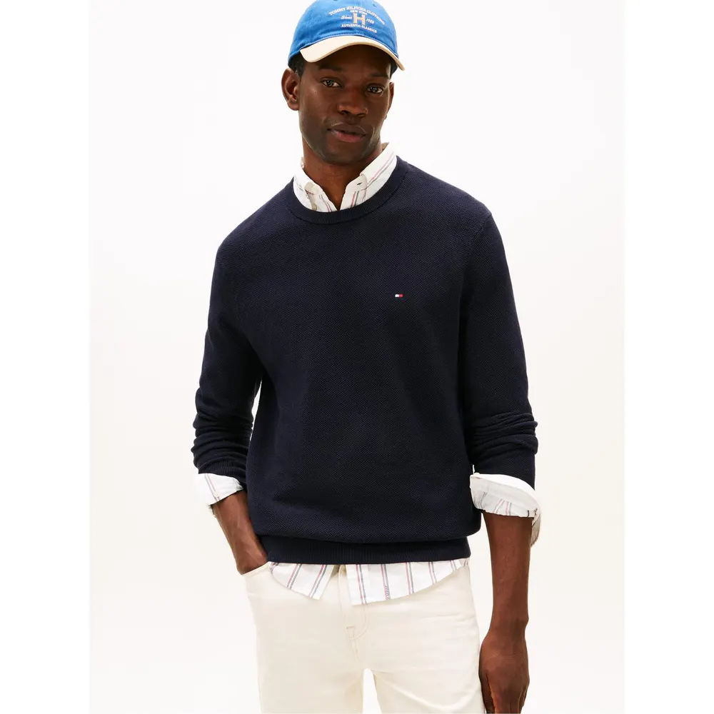 Tommy Hilfiger Men's Ribbed Crew Neck Jumper detail 2