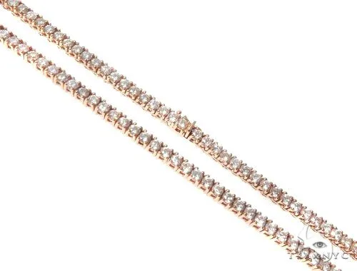 RINA - For Him CUSTOM 10K Rose Gold Prong Diamond Chain 26 Inches 6mm 64102 in Rose Gold – Chain
