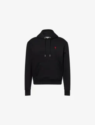 AMI PARIS Regular-Fit Embroidered-Logo Cotton Hoody