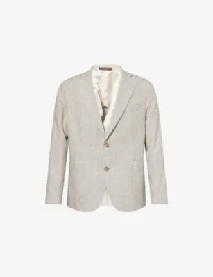 OSCAR JACOBSON Ferry Single-Breasted Linen-Blend Blazer