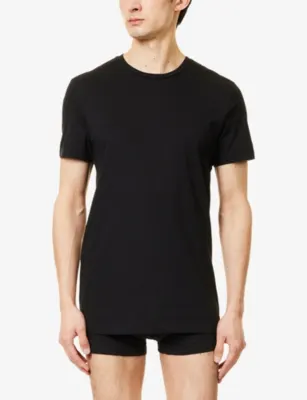 CALVIN KLEIN Crewneck Logo-Embroidered Pack Of Three Cotton-Jersey T-Shirts detail 2