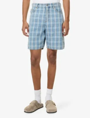 BURBERRY Douglas Checked Denim Shorts detail 3