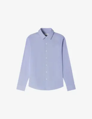 SANDRO Striped Long-Sleeved Cotton-Blend Shirt