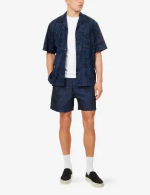 CARHARTT WIP Slater Floral Swim Trunks in Vestige Blue, additional product view 2