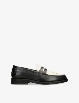 DUKE & DEXTER Disney Donald Duck Leather Loafers - EUR 42 / 8 UK MEN in BLK/WHITE – Mens | Loafers