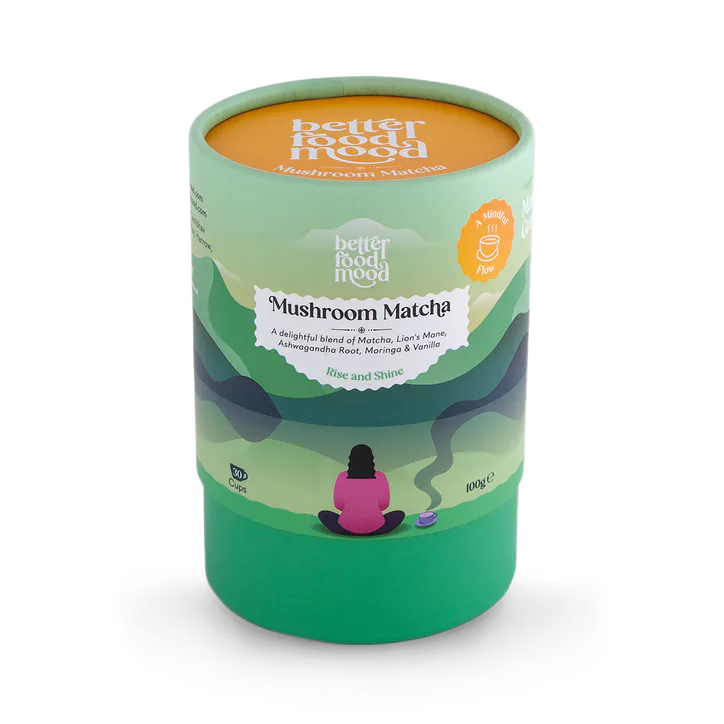 Better Food Mood Lion's Mane Mushroom Matcha Latte Powder Blend 100g
