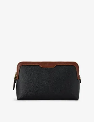 MULBERRY Small Cosmetic Leather Pouch - BLACK-COGNAC