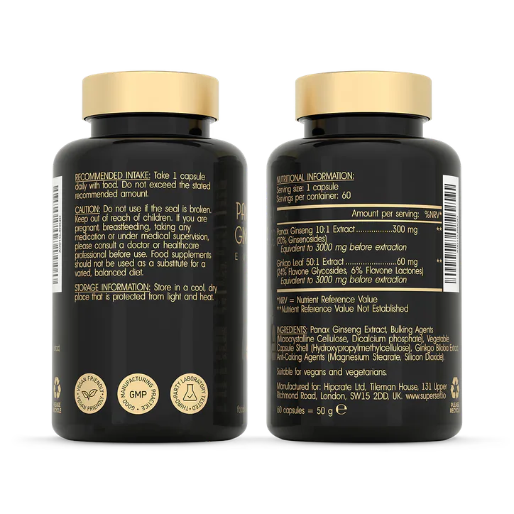 SuperSelf Korean Panax Ginseng with Ginkgo Biloba 60 Capsules detail 2