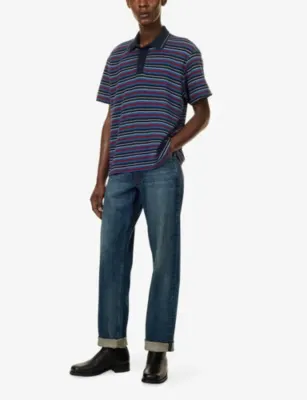 RAG & BONE Stripe Pique Short-Sleeve Polo Knit Shirt detail 2