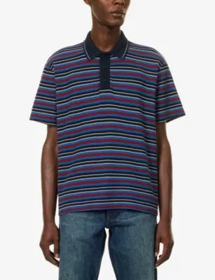 RAG & BONE Stripe Pique Short-Sleeve Polo Knit Shirt detail 3