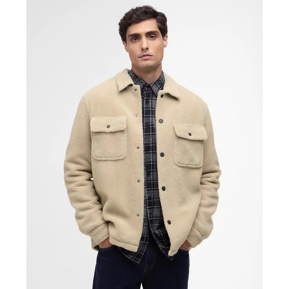 Barbour International Mens Trident Overshirt in Mist BE12, additional product view 2