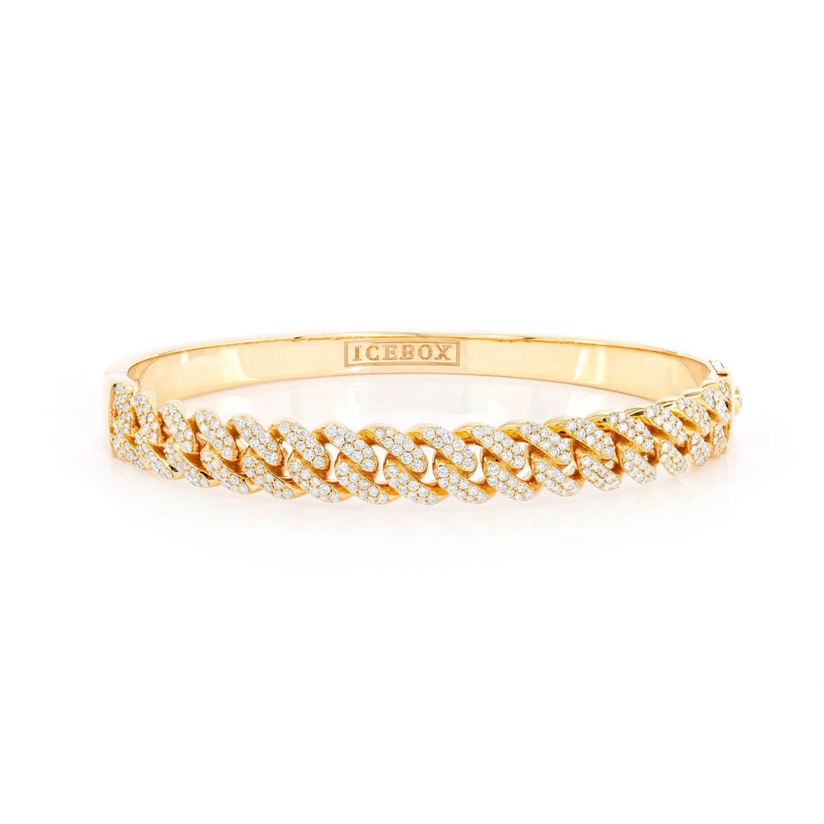 For Him Large Cuban Diamond Bangle in Rose Gold / Extra Large / Lab Grown Diamond – Bracelet