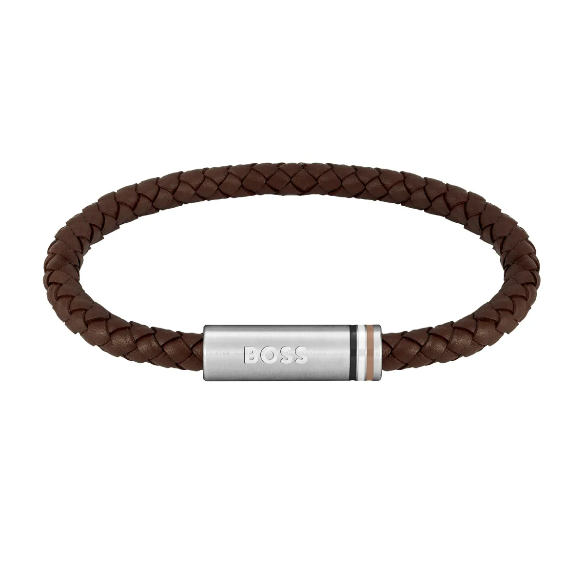 BOSS Gents BOSS Brown Braided Leather Bracelet