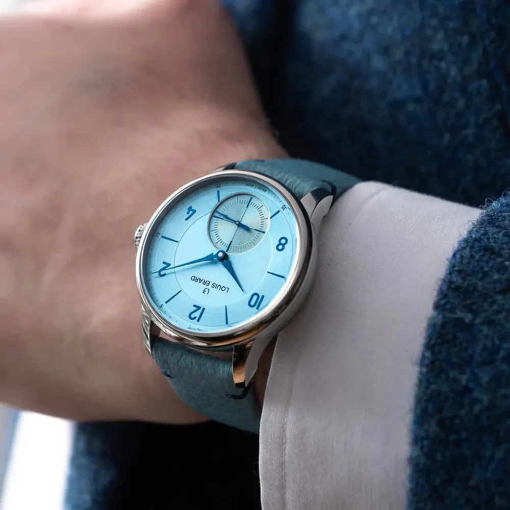Louis Erard Excellence Petite Seconde 39mm Unisex Watch Blue in Blue, additional product view 3