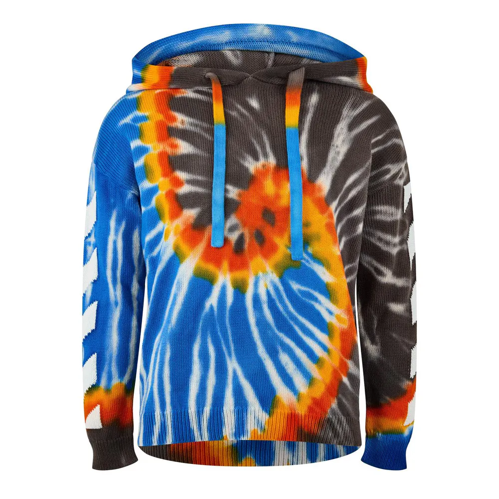 Off White Men's Diag Tie Dye Long Sleeve Hoodie