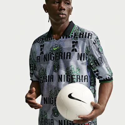 Nike Nigeria Energy Men's Nike Dri-FIT Short-Sleeve Football Top - White/Black/Pine Green/Electric Green