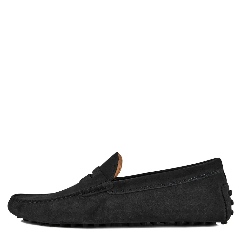 Tods Gommino Suede Loafers in Nero, additional product view 2