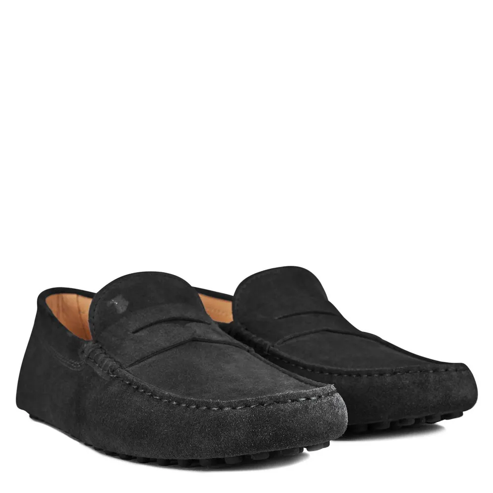 Tods Gommino Suede Loafers in Nero, additional product view 3