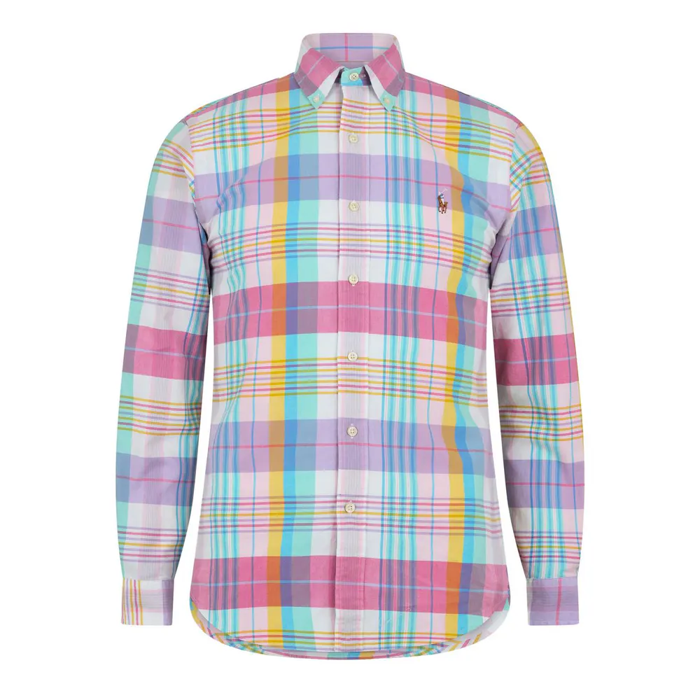 Ralph Lauren Men's Long Sleeve Oxford Shirt in Pink/Multi – Clothing