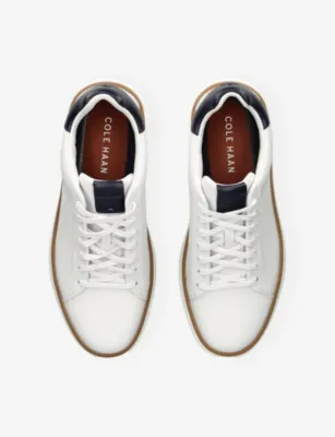 COLE HAAN GrandPrø Court Leather Trainers - EUR 41 / 7 UK MEN in WHITE/NAVY, additional product view 2