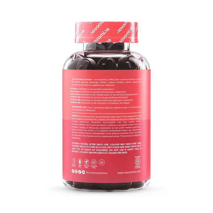 Novomins Tone & Sculpt Gummies Berry 60 Gummies, additional product view 2