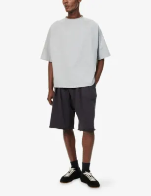 SEVENTH V3 Raw-Hem Cotton Shorts in Cave, additional product view 2