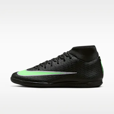 Nike Mercurial Superfly 11 Club Indoor/Court High-Top Football Shoes - Black/Black/Illusion Green