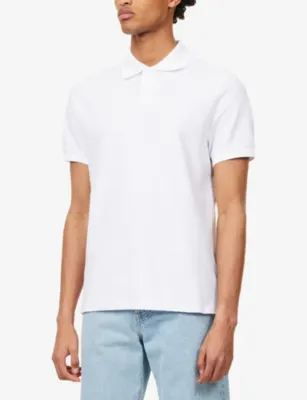 DUNHILL Ad Cypher Pique Short-Sleeve Cotton Polo Top detail 3