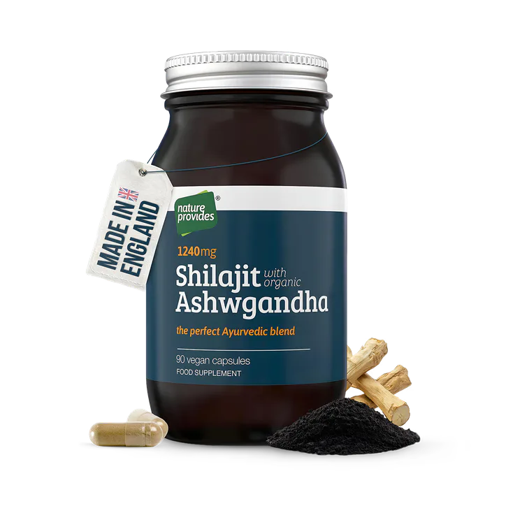 Nature Provides Ayurvedic Shilajit (1000mg) and Organic Ashwagandha Root 90 Capsules