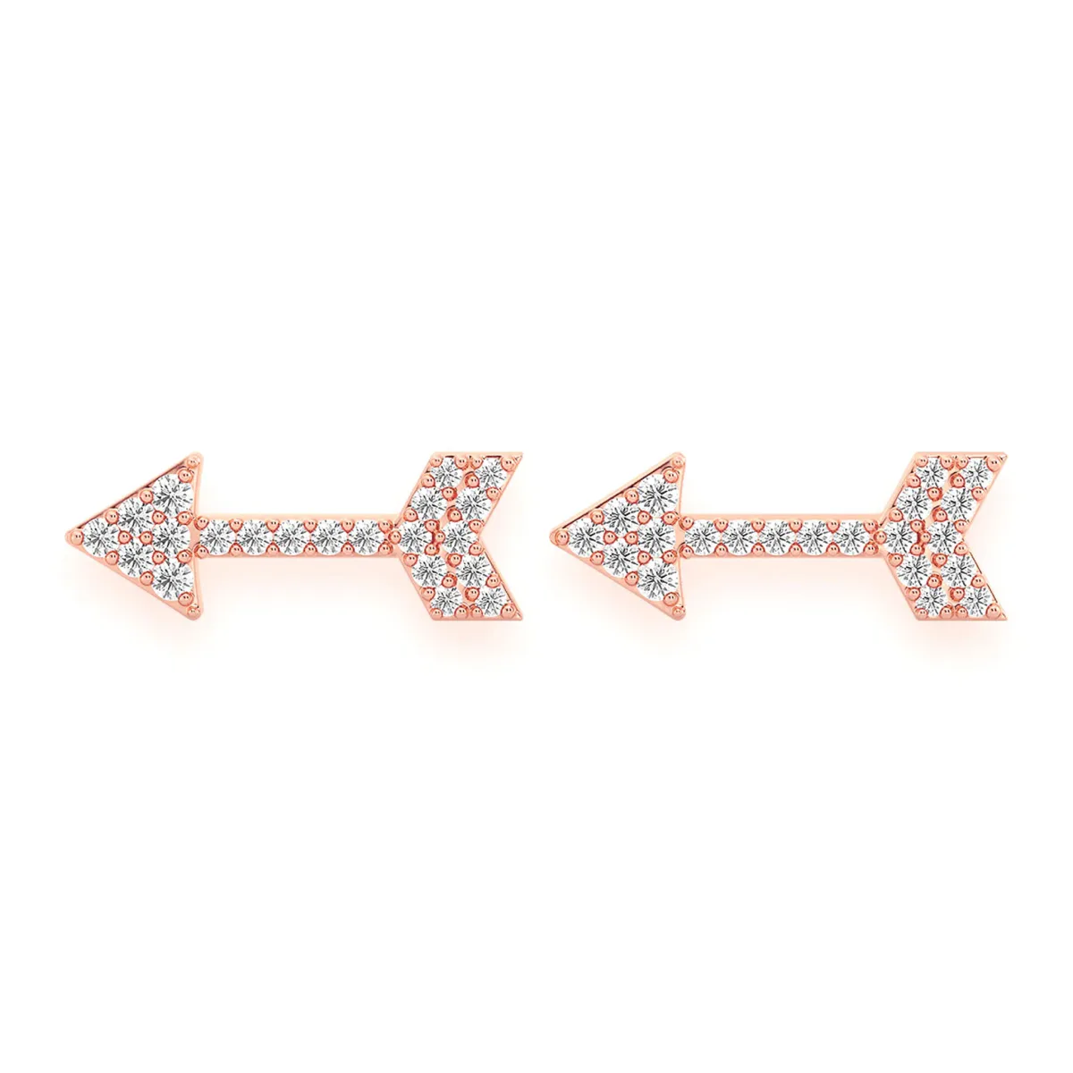 For Him Arrow Diamond Stud Earrings in Rose Gold / Natural Diamond – Earring