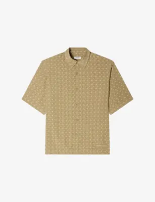 SANDRO Link-Print Relaxed-Fit Woven Shirt - NAVY BLUE detail 3