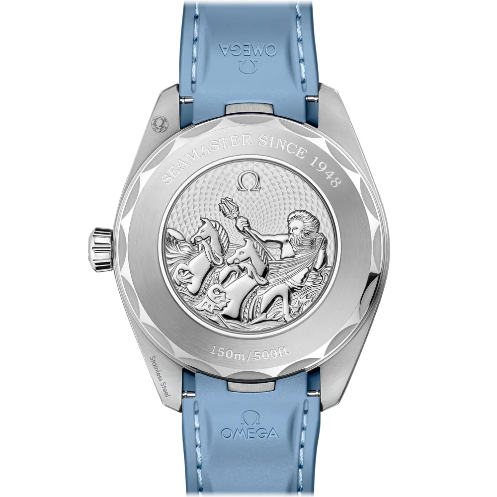 Omega Seamaster Aqua Terra 150M Co-Axial Master Chronometer Gmt Worldtimer 43mm Summer Blue detail 2