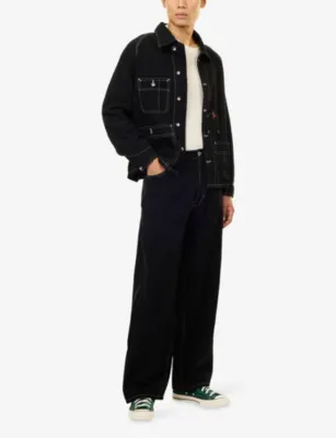 STORY MFG Poetry Straight-Leg Denim Trousers in Iron Black Wonky-wear, additional product view 2