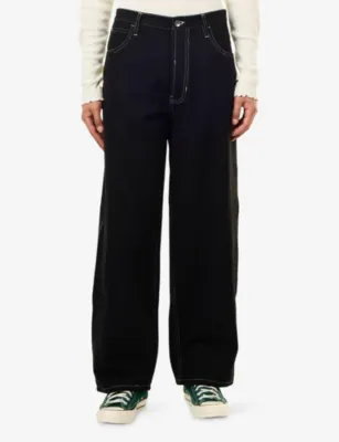 STORY MFG Poetry Straight-Leg Denim Trousers in Iron Black Wonky-wear, additional product view 3