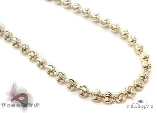 JALGAS - MELANO CREATION 14K Yellow Gold Moon Cut Chain 4mm 64804 in Yellow / 22 Inches – Chain