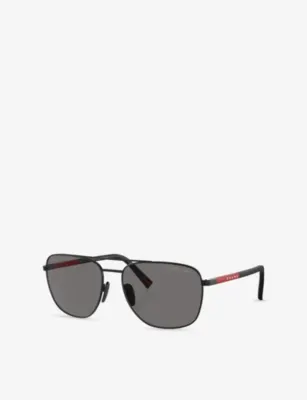PRADA LINEA ROSSA PS 54ZS Aviator-Frame Metal Sunglasses detail 2